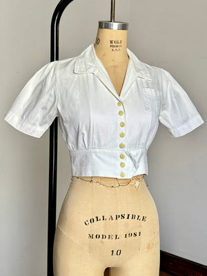 vintage 1930s cropped blouse {s/m}