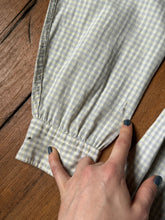 Load image into Gallery viewer, vintage 1950s green gingham long sleeve shirt