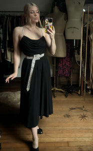 vintage 1970s black jersey dress {xs-m}