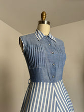 Load image into Gallery viewer, vintage 1950s striped dress {xs}