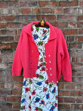 Load image into Gallery viewer, vintage 1950s pink knit cardigan {L+}