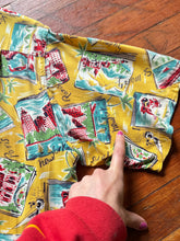 Load image into Gallery viewer, vintage 1950s novelty travel shirt - loop collar