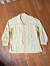 Load image into Gallery viewer, vintage 1950s yellow wool long sleeve button up shirt