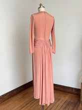 Load image into Gallery viewer, vintage 1940s pale peach rayon gown {s/m}