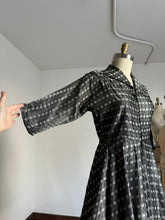 Load image into Gallery viewer, vintage 1950s front zip silver dress {m}