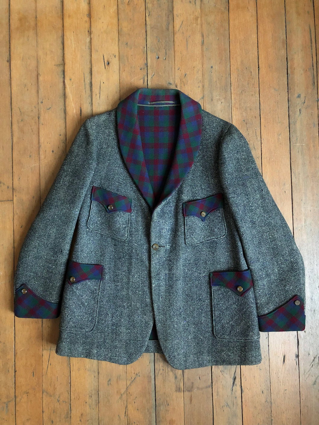 vintage 1920s wool smoking jacket