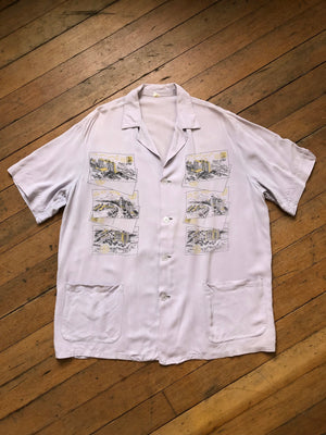 vintage 1950s rayon novelty shirt