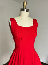 Load image into Gallery viewer, vintage 1950s red Jonathan Logan pinafore dress {xs}