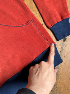 vintage 1970s color block sweatshirt hoodie