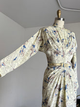Load image into Gallery viewer, vintage 1940s novelty print rayon dress {xs}