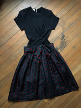 Load image into Gallery viewer, vintage 1940s polka dot dress {xs}