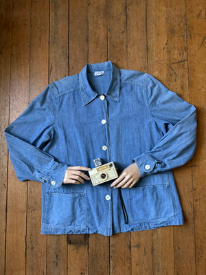 vintage 1940s 50s denim smock jacket {S-L}