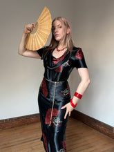 Load image into Gallery viewer, vintage 1940s novelty fan dress {xs}