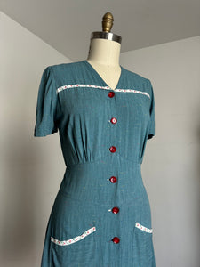 vintage 1940s flecked dress {L}