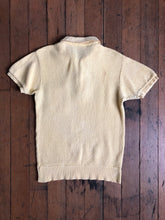 Load image into Gallery viewer, vintage 1950s yellow knit pullover polo shirt