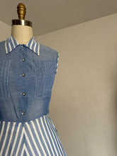 Load image into Gallery viewer, vintage 1950s striped dress {xs}