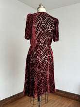 Load image into Gallery viewer, vintage 1930s sheer devoré velvet dress {m}