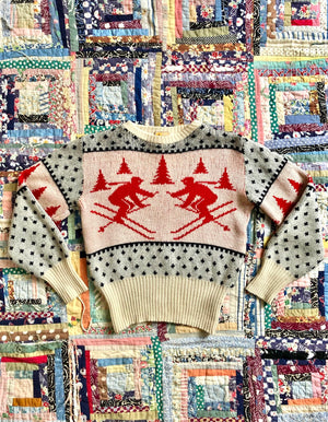 vintage 1940s ski sweater