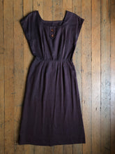 Load image into Gallery viewer, vintage 1950s brown cotton dress {xs}