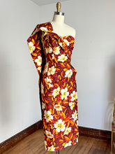 Load image into Gallery viewer, vintage 1950s Alfred Shaheen sarong dress &amp; men’s shirt set