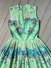 Load image into Gallery viewer, vintage 1950s novelty sailboat sun dress {xs}