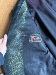 vintage 1950s shimmery satin brocade tuxedo jacket