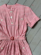 Load image into Gallery viewer, vintage 1940s 50s cotton striped dress {xxs}