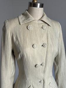 vintage 1940s cream wool suit {xxs}