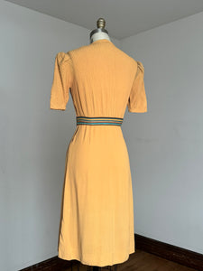 vintage 1930s mustard rayon dress {xs}