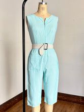 Load image into Gallery viewer, vintage 1950s striped cotton jumpsuit {s/m}