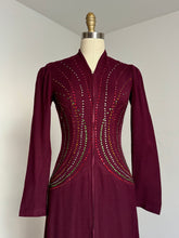 Load image into Gallery viewer, vintage 1930s rhinestone wool dressing gown {xs}