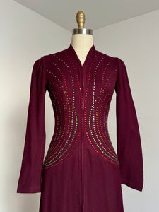 vintage 1930s rhinestone wool dressing gown {xs}