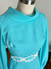 Load image into Gallery viewer, vintage 1960s blue baby doll mini dress {xxs}