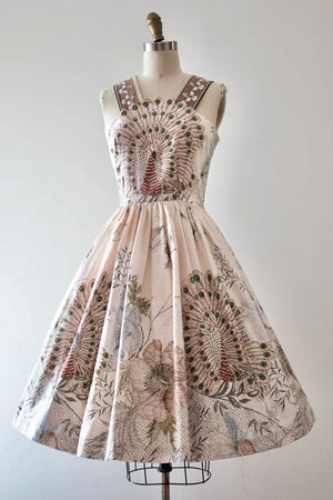 vintage 1970s Peacock novelty dress
