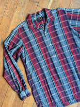 Load image into Gallery viewer, vintage 1950s plaid long sleeve shirt