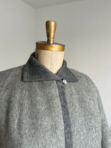 vintage 1950s grey two-tone coat {up to XL}