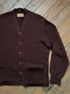 vintage 1950s brown letterman sweater