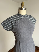 Load image into Gallery viewer, vintage 1950s grey multi-tone dress {m}