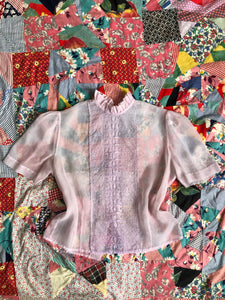 vintage 1950s purple sheer blouse {m/l}