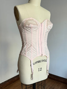 vintage 1950s pink bustier bralette bra {m}