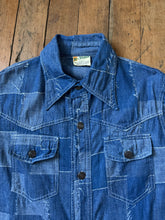 Load image into Gallery viewer, vintage 1970s denim patchwork shirt