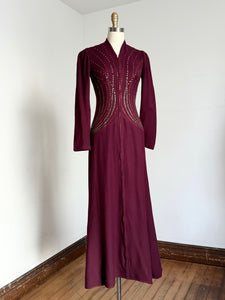 vintage 1930s rhinestone wool dressing gown {xs}