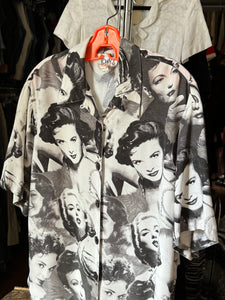 vintage 1990s old Hollywood starlet rayon shirt