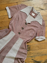 Load image into Gallery viewer, vintage 1940s two tone dress {L}