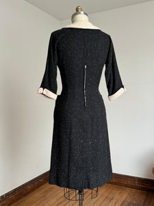 vintage 1950s flecked wool dress {s}