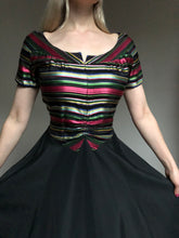 Load image into Gallery viewer, vintage 1940s striped dress {xxs}