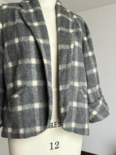 Load image into Gallery viewer, vintage 1950s grey cropped swing coat {up to XL}