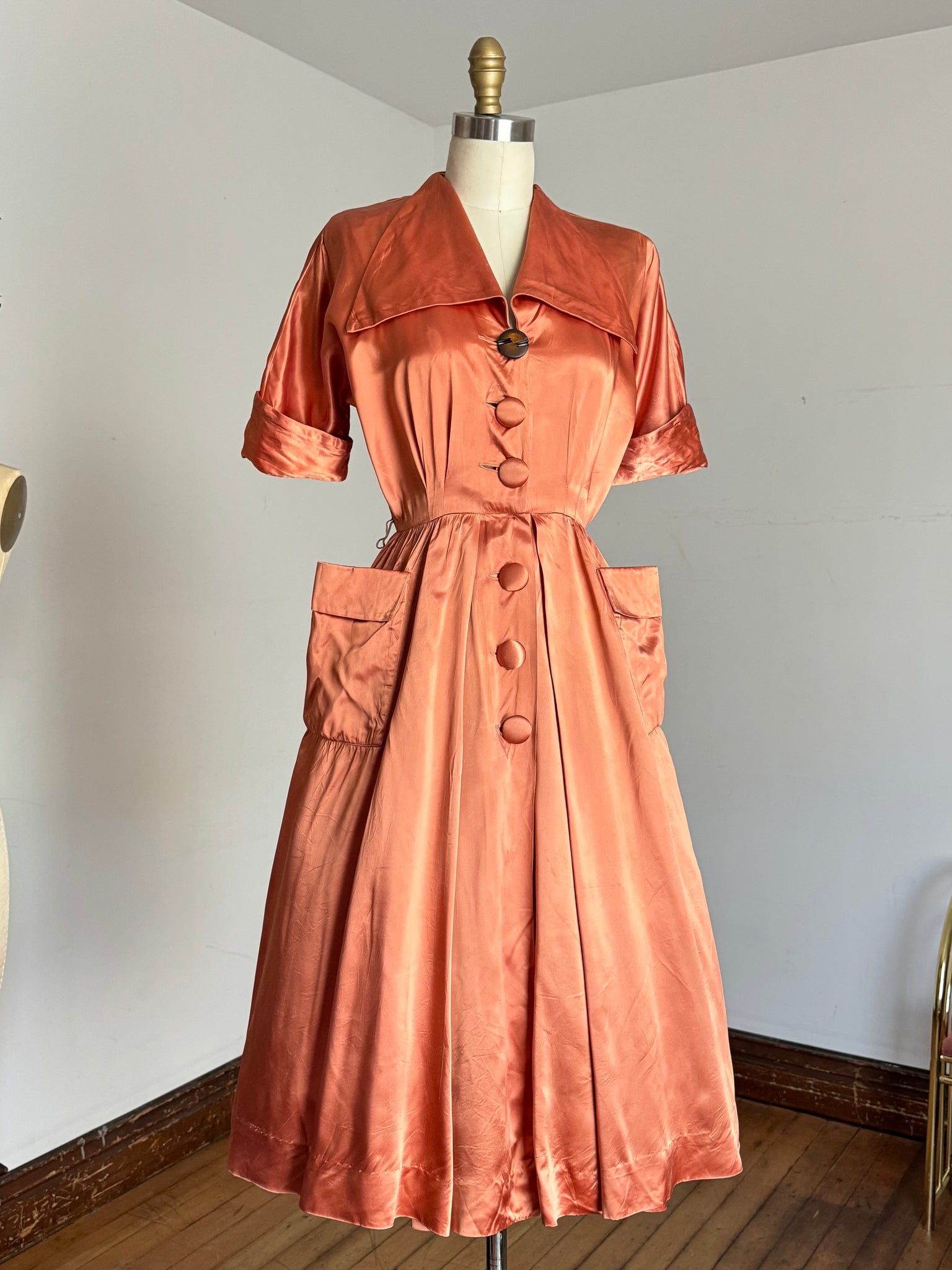 vintage 1950s liquid satin dress {xs} – Trunk of Dresses vintage 1950s liquid satin dress {xs} – Trunk of Dresses