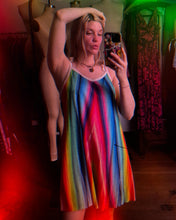 Load image into Gallery viewer, vintage 1970s rainbow tent dress {m}