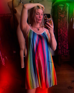 vintage 1970s rainbow tent dress {m}